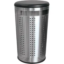 MSV Wäschekorb Edelstahl mit Sitzdeckel Gepolstert 46, Chrom