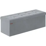 Songmics Sitzbank Samt Taubengrau 38 x 110 x 38 cm