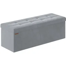 Songmics Sitzbank Samt Taubengrau 38 x 110 x 38 cm