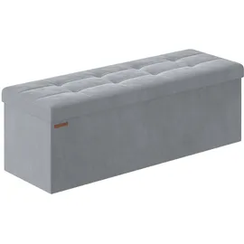 Songmics Sitzbank Samt Taubengrau 38 x 110 x 38 cm
