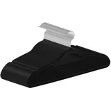 Juskys Kleiderbügel Samt 50er Set - Bügel rutschfest, schmal, beflockt - Schwarz