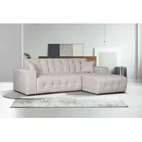 Home Affaire Ecksofa HOME AFFAIRE "Nosia L-Form", beige (creme), B:234cm H:85cm T:163cm, 100% Polyester, Sofas, Ecksofa, incl. 2 Zierkissen, mit feiner Steppung