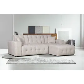 Home Affaire Ecksofa HOME AFFAIRE "Nosia L-Form", beige (creme), B:234cm H:85cm T:163cm, 100% Polyester, Sofas, Ecksofa, incl. 2 Zierkissen, mit feiner Steppung