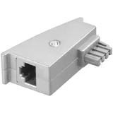 goobay TAE Telefon-Adapter-Stecker, TAE-F-Stecker auf RJ45-Buchse