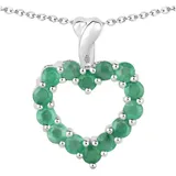 vira jewels Kette mit Anhänger 46,0cm grün / weiß Silber