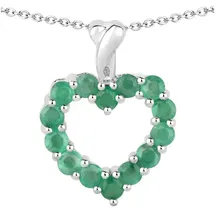 vira jewels Kette mit Anhänger 46,0cm grün / weiß Silber