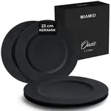 MiaMio Speiseteller 23 cm schwarz 4er Set