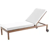 Aocase Sonnenliege Auflage, Deckchair Auflagen, Liegenauflagen für Gartenmöbel Wasserdicht, liegestuhl Auflage Mit Einstellband,für Sonnenliege Gartenmöbel Matratze,Weiß,188x58x5cm