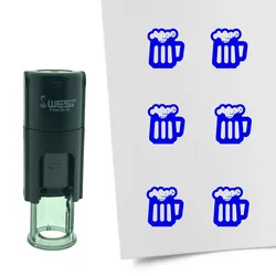 CombiCraft Selbstfärbender Stempel 'Bier' in der Farbe Blau, Ø10mm