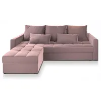 masseno Ecksofa Rosa, Holz, 3-Sitzer, L-Form,L-Form, 220x140 cm, Wohnzimmer, Sofas , Couches, Wohnlandschaften, Ecksofas