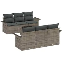 VidaXL Garten-Sofa-Set 7 pcs Grau Poly Rattan