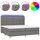 vidaXL Boxspringbett 200 x 200 cm Dunkelgrau