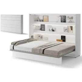 yourhouse24 Schrankbett Bed Concept BC-04 140x200 Wandklappbett Horizontal Lenart Gästebett weiß