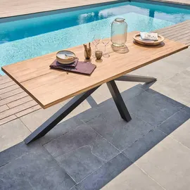 Oviala Gartentisch 240 x 95 x 75 cm Braun/Grau