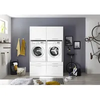 Respekta Clara Waschmaschinenschrank 135 x 0 x 0 cm Weiß Kunststoff/Metall
