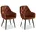Homestyle4u Polsterstuhl Samt braun 2er Set