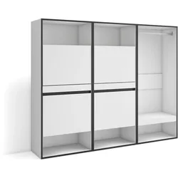 SKRAUT HOME Schuhschrank, Platzsparender Schrank, 180x35x145 cm, Schlafzimmer, Offener Schrank, Modern Style, Weiß - 459_49