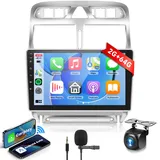 2G+64G Wireless Carplay Android 13 Autoradio 2 Din für Peugeot 307/307CC/307SW 2002-2013 mit Android Auto Navi GPS WiFi 9 Zoll Autoradio mit Mirror Link Bluetooth FM/RDS/EQ/DAB/OBD/SWC Rückfahrkamera