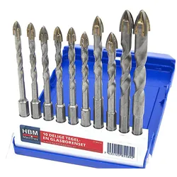 HBM 10-teiliges Kachel- und Glasbohrer-Set