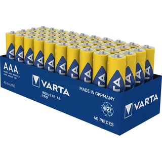 Varta Batterie Alkaline, Micro, AAA, LR03, 1.5V Industrial Pro Tray (40-Pack)