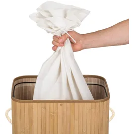 Tectake tectake® Wäschekorb mit Wäschesack eckig 72 L