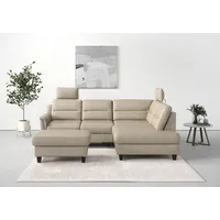 sit&more Ecksofa »Farö L-Form«, inklusive Federkern, wahlweise mit Bettfunktion und Bettkasten, beige