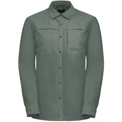 JACK WOLFSKIN Damen Bluse BARRIER L/S SHIRT W, hedge green, M