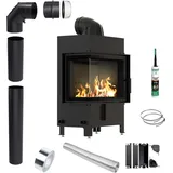 Kratki Lucy Kamineinsatz Links 12 Kw Ø 200 Schwarz Montagesatz