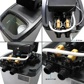 Naturewater Wasserenthärtungsanlage 2000 l/h, automatische Enthärtungsanlage, Entkalkungsanlage mit Ionentauscher, Wasserenthärter mit 25 l Harztank
