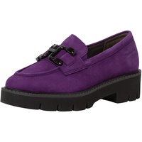 TAMARIS Comfort Damen Loafer mit Plateau aus Wildleder Business Slippers Comfort Fit, Violett (Purple), 38 EU