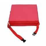 Chickwin Sitzerhöhung Stuhl Kind, Waschbar Baby Tragbar Sitzkissen Kinder Tragbares Boostersitze Verstellbar Zerlegbar Kleinkind Sitzerhöhung Kissen für Esstisch Reise (Rot,32x32x8cm)