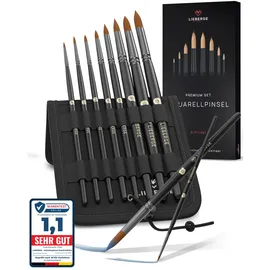 lieberge Aquarellpinsel Set 8 St. schwarz