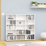 TANZEM CD-Regal, Schrank, Regal, Bookshelf, Leiterregal, Standregal, Wandregal, Aktenregal, DVD Regal, Weiß 102x23x89,5 cm Spanplatte