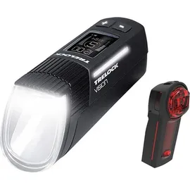 Trelock Set, LS 760 I-GO Vision 100 LUX und LS740 VECT Rücklicht mit Halter, LED, USB schwarz