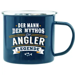 H&H Echter Kerl Emaille-Becher Angler