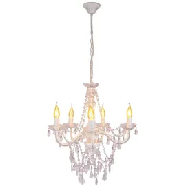 NÄVE Cecilia 5-flg. 52 cm weiß Metall Kunststoff