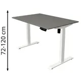 Kerkmann Move 1 elektrisch höhenverstellbarer Schreibtisch grafit rechteckig, T-Fuß-Gestell weiß 120,0 x 80,0 cm