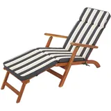 PillowPrim Liegenauflage, Auflage Gartenliege (Graphit mit Streifen) 178 x 47 cm, 5 cm dick, Auflagen für Deckchair, Bequeme Polsterauflage für Sonnenliege