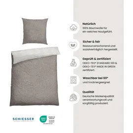 SCHIESSER Bettwäscheset Vinnie - Renforcé - 2-teilig - 135 x 200 cm, - Grau