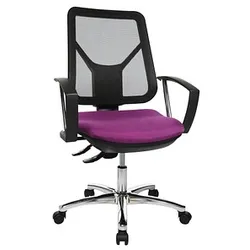 Topstar Bürostuhl Ergo Steel Net Stoff lila, Gestell chrom