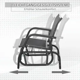 Outsunny Schaukelstuhl Garten Gartenstuhl mit Gleitsystem Schwarz