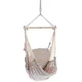 Chico Chico-Hängesessel 190 x 95 cm (inkl. Drehwirbel, Karabiner und Kette) - Baumwolle, Pastell