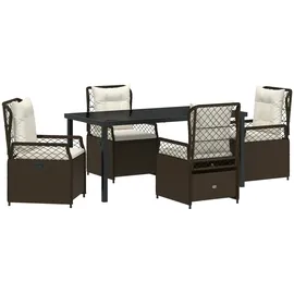vidaXL Garten Essgruppe 5 pcs Braun Poly-Rattan