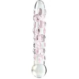 Icicles Glasdildo „No. 7“, 17,8 cm, mit Stimulationsnoppen, transparent