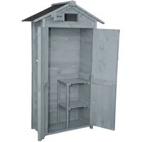 prestige home living outdoor Werkzeugschrank Holz 88 x 45,5 x 168 cm grau