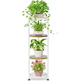 LuxusKollektion Blumenständer Blumenständer Metall 4 Ebenen Pflanzenständer Blumenregal Outdoor weiß