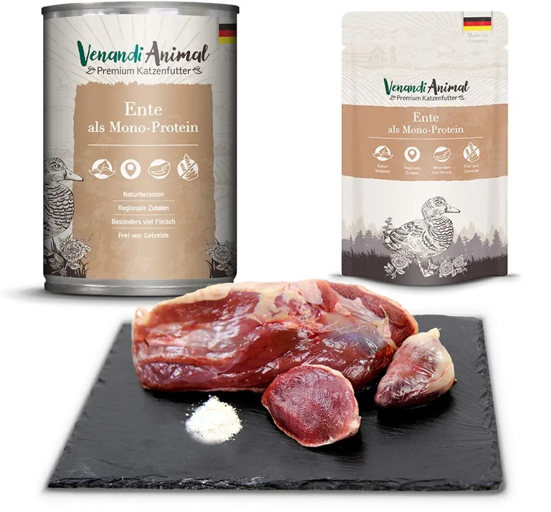 Venandi Animal Nassfutter mit Ente als Monoprotein - 125 g