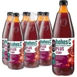 hohes C PLUS Eisen (6 x 1l), 100% Saft, Apfel, Himbeere, Granatapfel, Vitamin C, PLUS an Eisen, ohne Zuckerzusatz, vegan, mit recyceltem PET