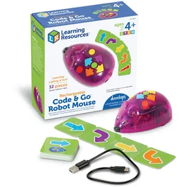 Learning Resources Code & Go Roboter-Maus, wiederaufladbar, Spielzeug für 4-jährige Jungen und Mädchen, bildschirmfreier interaktiver programmierbarer Roboter