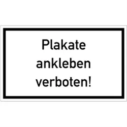 Schild Plakate ankleben verboten, Kunststoff, 250x150 mm